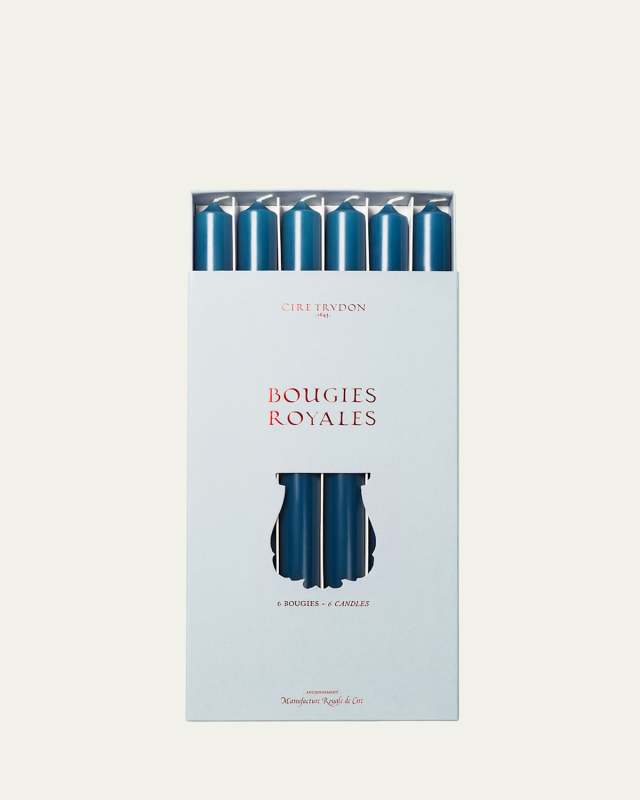 Royale Taper Candles - Marine Blue, Set of 6